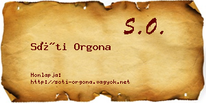 Sóti Orgona névjegykártya